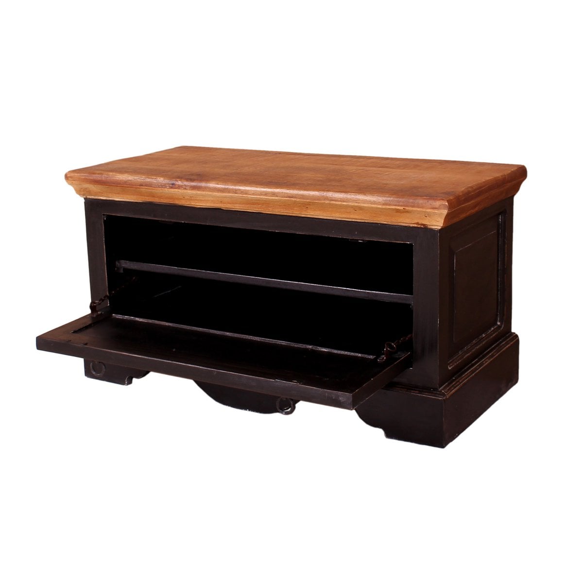 Schuhschrank mit Klappe im Antik-Look, 40 × 85 × 45 cm | VIA X SELECTION