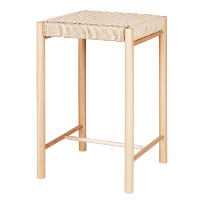 Tresenhocker aus Pappelholz und Papierkordel in Natur | VIA X SELECTION