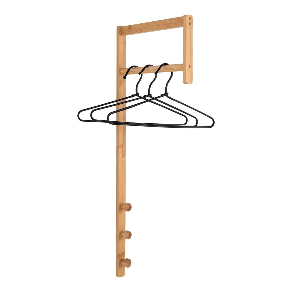 Wandgarderobe aus Bambus natur, 30 × 3 × 82 cm | VIA X SELECTION