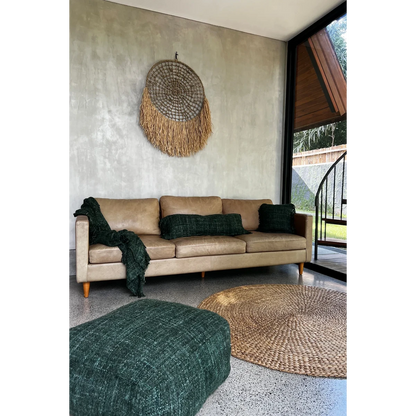 Langer Kissenbezug aus Baumwolle in Waldgrün, 35 × 100 cm | VIA X SELECTION
