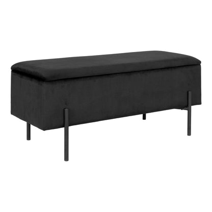 Sitzbank aus Samt schwarz 95 cm mit Stauraum | VIA X SELECTION