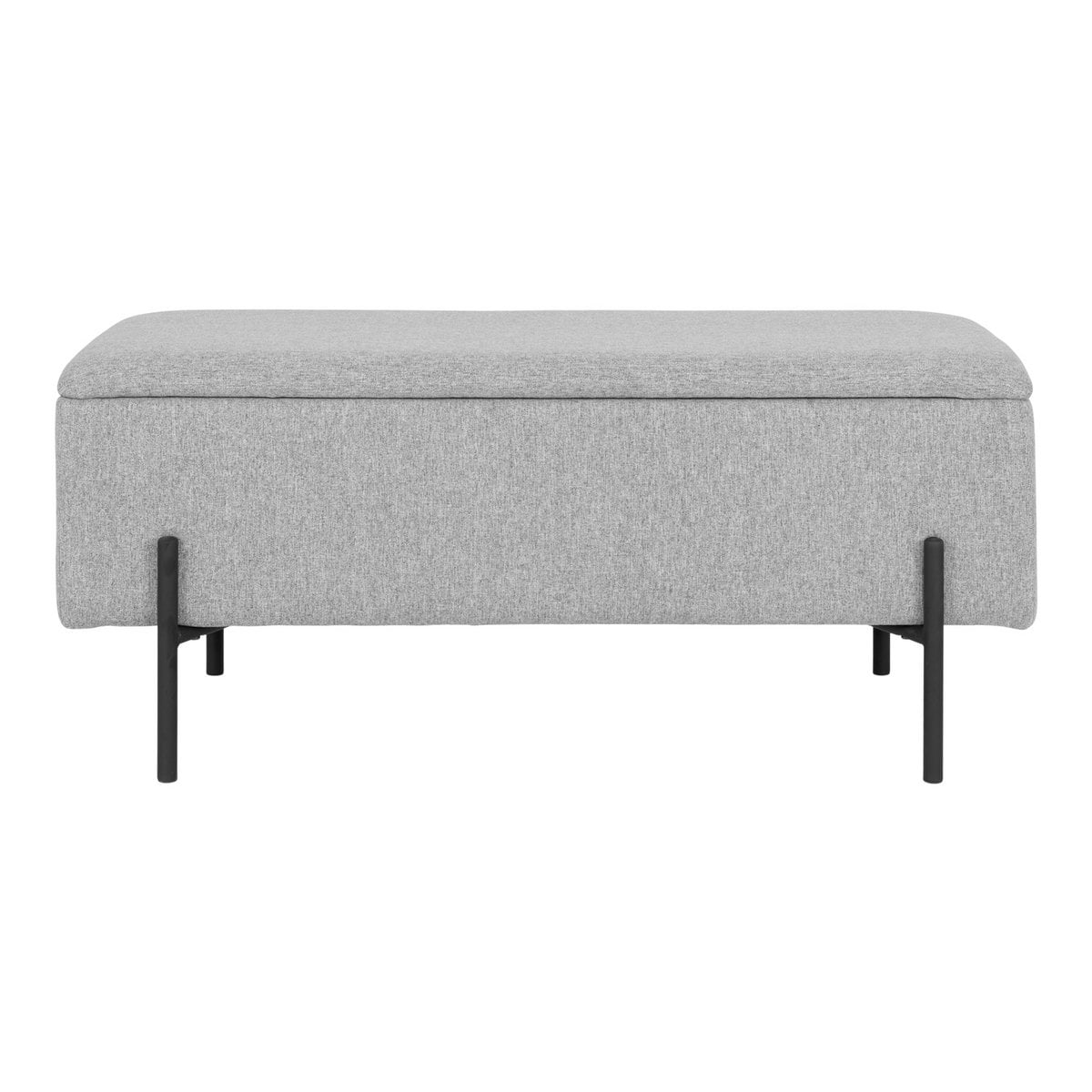 Sitzbank aus Stoff hellgrau 95 cm mit Stauraum | VIA X SELECTION
