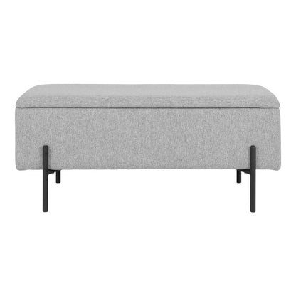 Sitzbank aus Stoff hellgrau 95 cm mit Stauraum | VIA X SELECTION