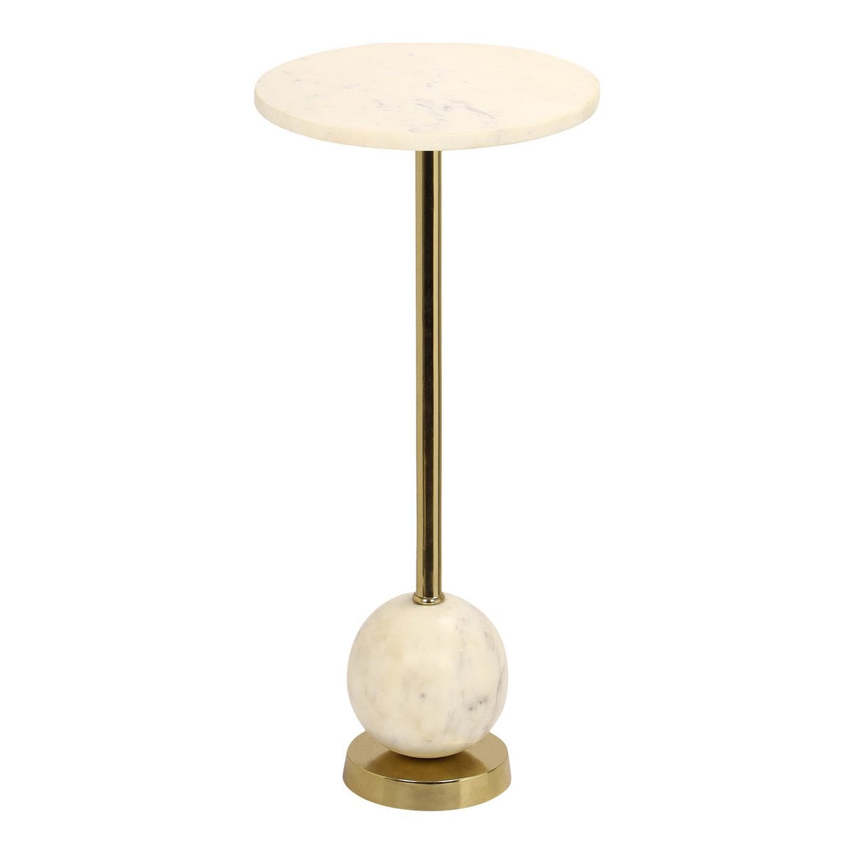 Beistelltisch aus Marmor und Messing, Ø, 25 × 54 cm | VIA X SELECTION
