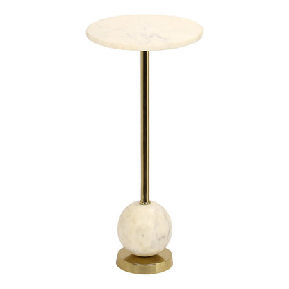 Beistelltisch aus Marmor und Messing, Ø, 25 × 54 cm | VIA X SELECTION