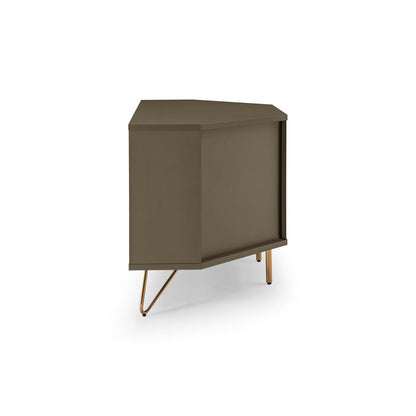 TV-Ecklowboard in Grau mit goldfarbenen Metallbeinen, 100 × 50 × 58 cm | VIA X SELECTION