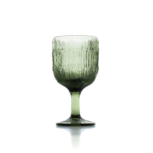 Weinglas aus grünem Rippglas 16 cm | VIA X SELECTION
