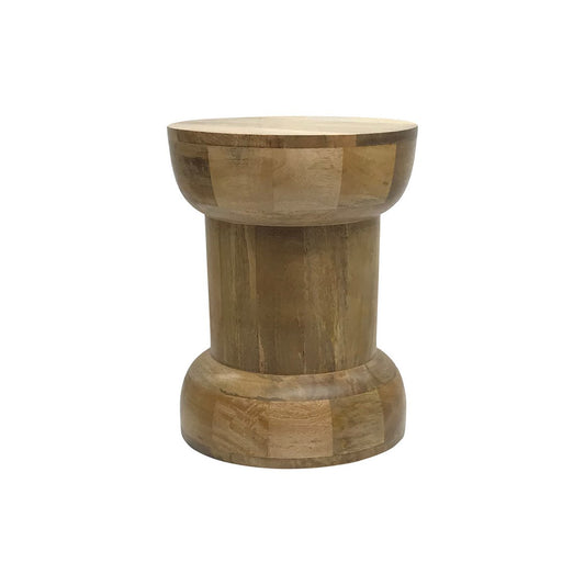 Hocker aus Mangoholz natur mit runder Form | VIA X SELECTION