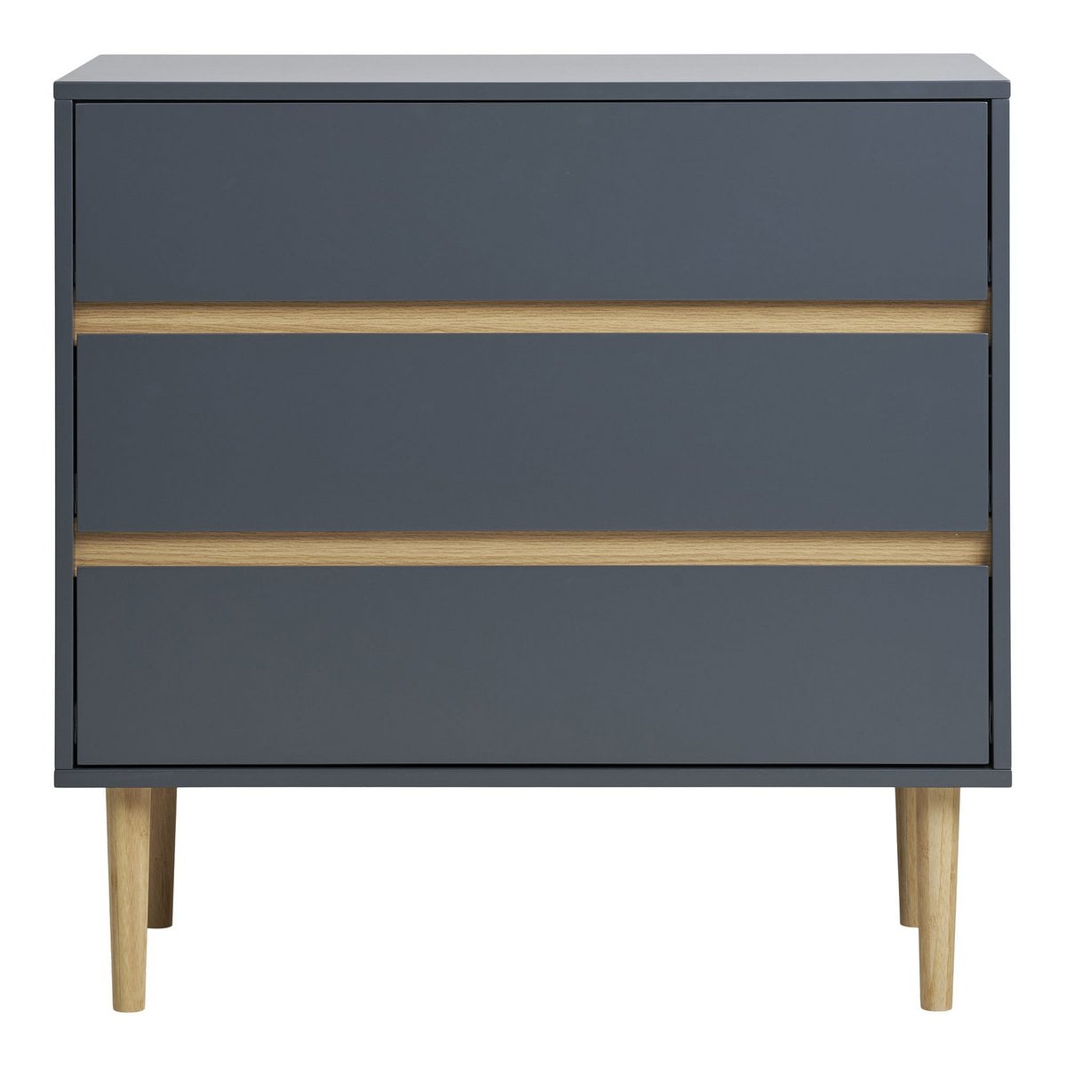 Sideboard dunkelgrau mit drei Schubladen, 80 × 40 × 80 cm | VIA X SELECTION
