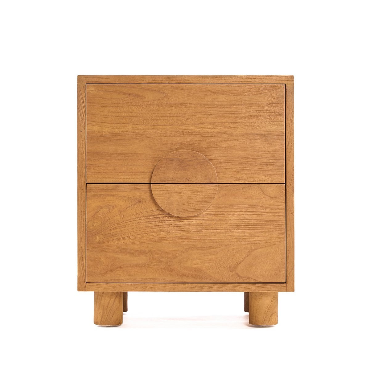 Nachttisch aus Teakholz mit zwei Schubladen, 50 × 40 × 58 cm | VIA X SELECTION