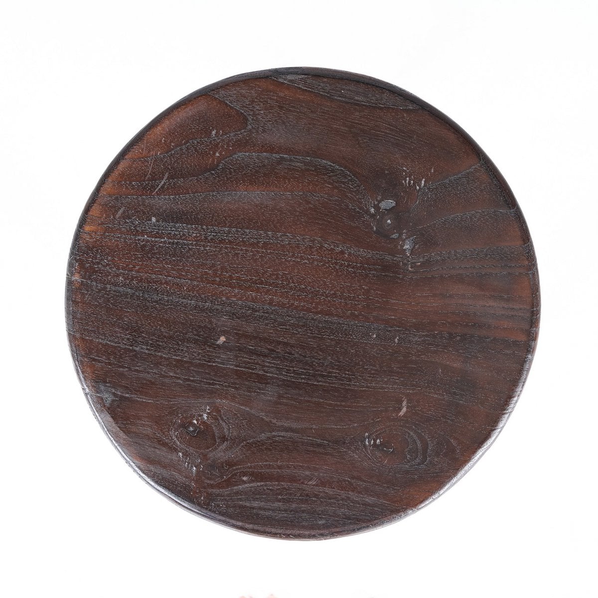 Hocker aus Mangoholz dunkelbraun mit skulpturaler Form | VIA X SELECTION