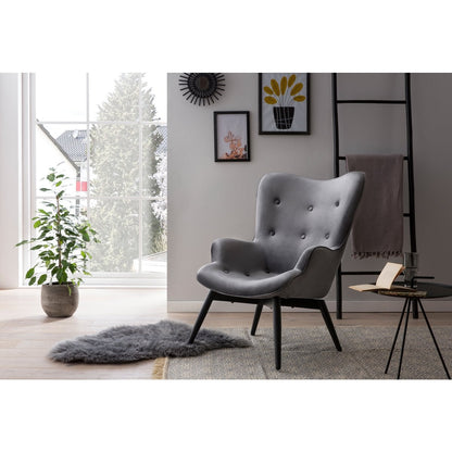 Polstersessel aus Samt in Grau | VIA X SELECTION