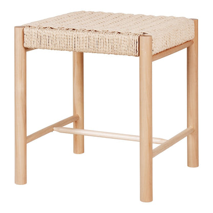 Hocker aus Pappelholz natur mit geflochtener Sitzfläche | VIA X SELECTION
