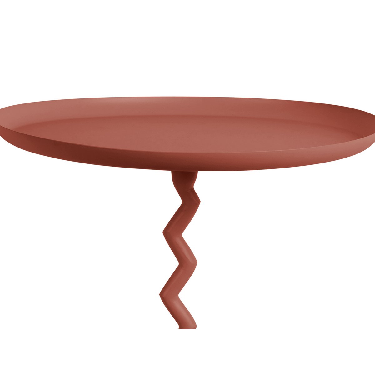 Beistelltisch Zickzackfuß ziegelrot, Ø, 40 × 42 cm | VIA X SELECTION