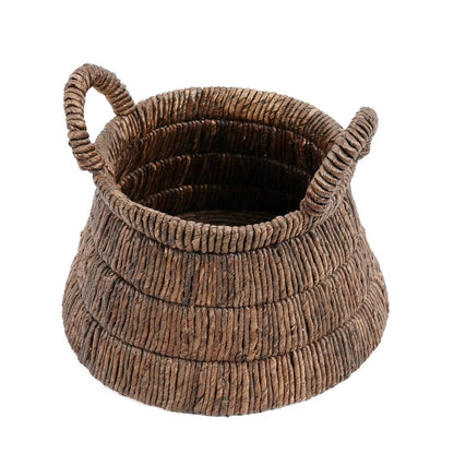 Korb aus Palmblatt dunkelbraun, 42 × 42 × 33 cm | VIA X SELECTION