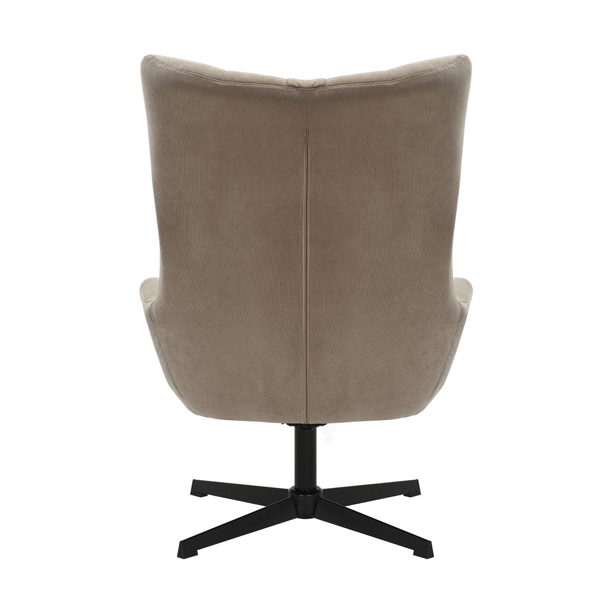 Drehsessel mit Hocker in Cord-Optik braun | VIA X SELECTION