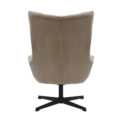 Drehsessel mit Hocker in Cord-Optik braun | VIA X SELECTION