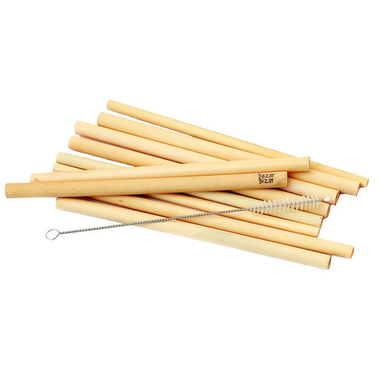 Bambusstrohhalme 10er-Set mit Reinigungsbürste | VIA X SELECTION
