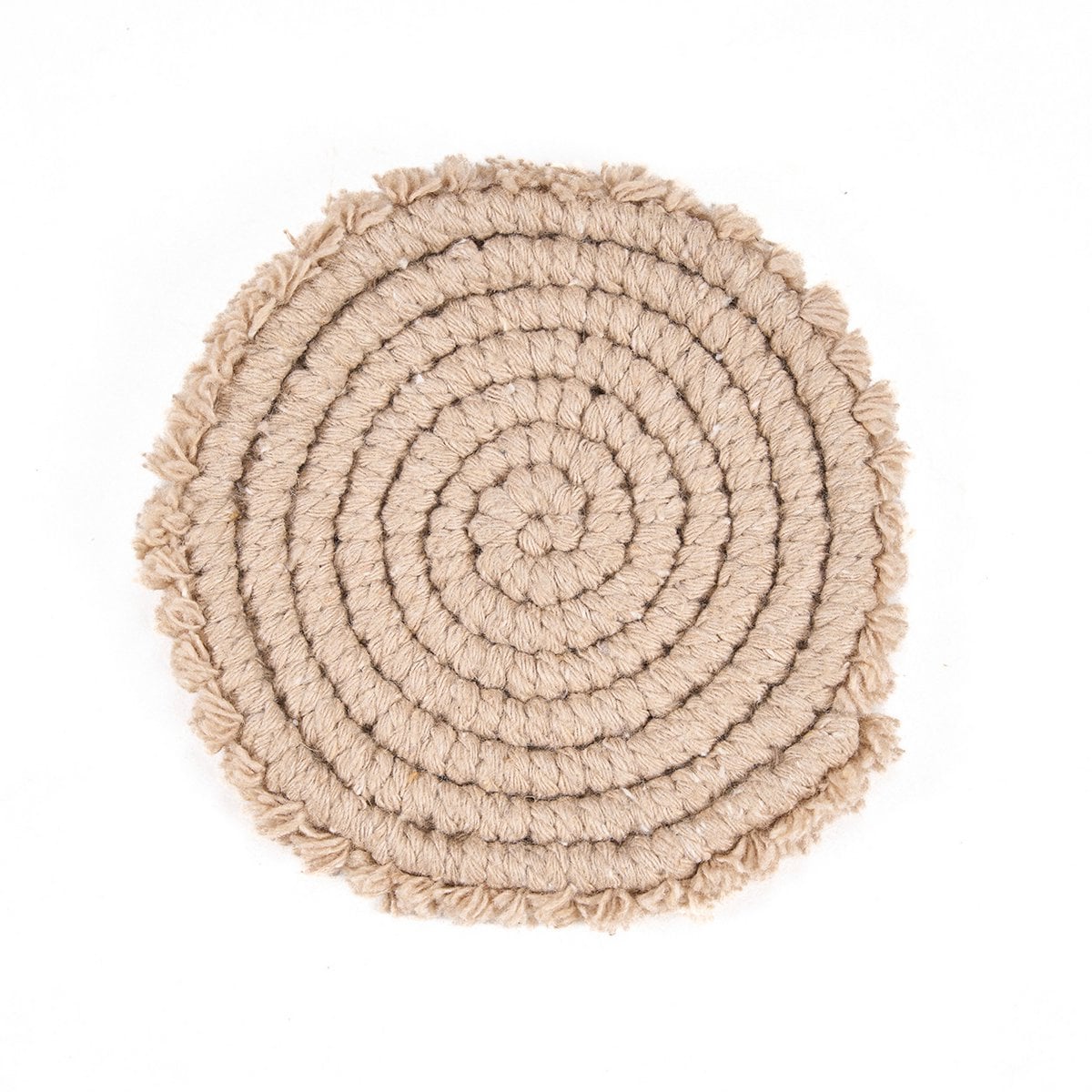 Baumwoll-Untersetzer in Beige, Ø 12 cm | VIA X SELECTION