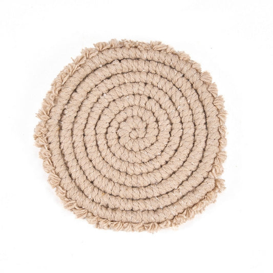 Baumwoll-Untersetzer in Beige, Ø 12 cm | VIA X SELECTION