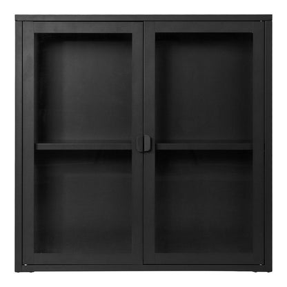 Hängender Vitrinenschrank schwarz, 80 × 18 × 80 cm | VIA X SELECTION