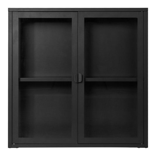 Hängender Vitrinenschrank schwarz, 80 × 18 × 80 cm | VIA X SELECTION