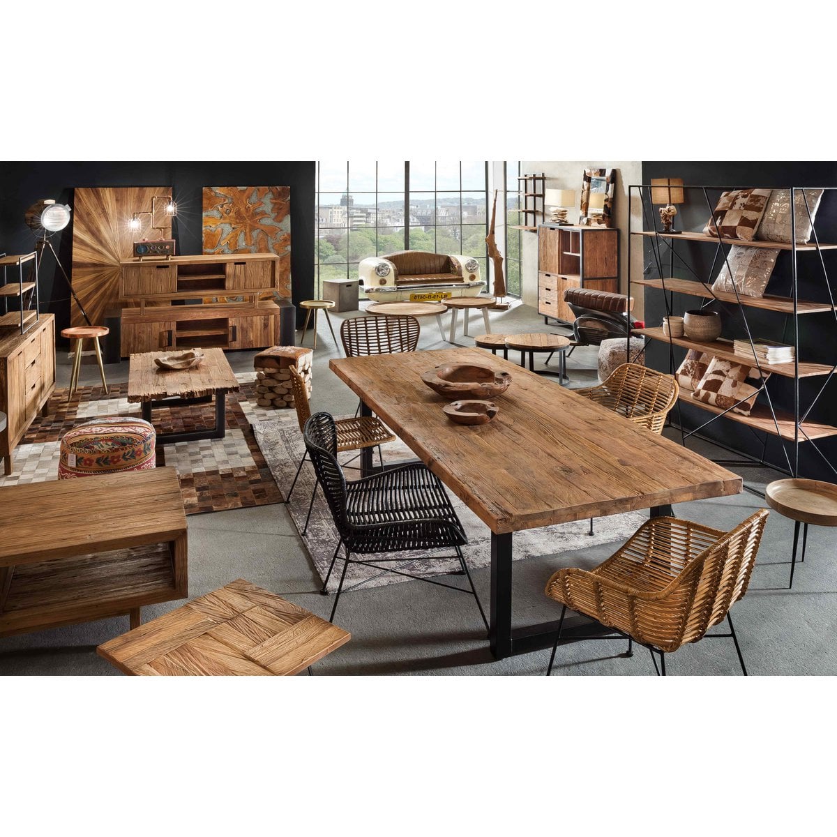Rattansessel mit schwarzem Metallgestell | VIA X SELECTION