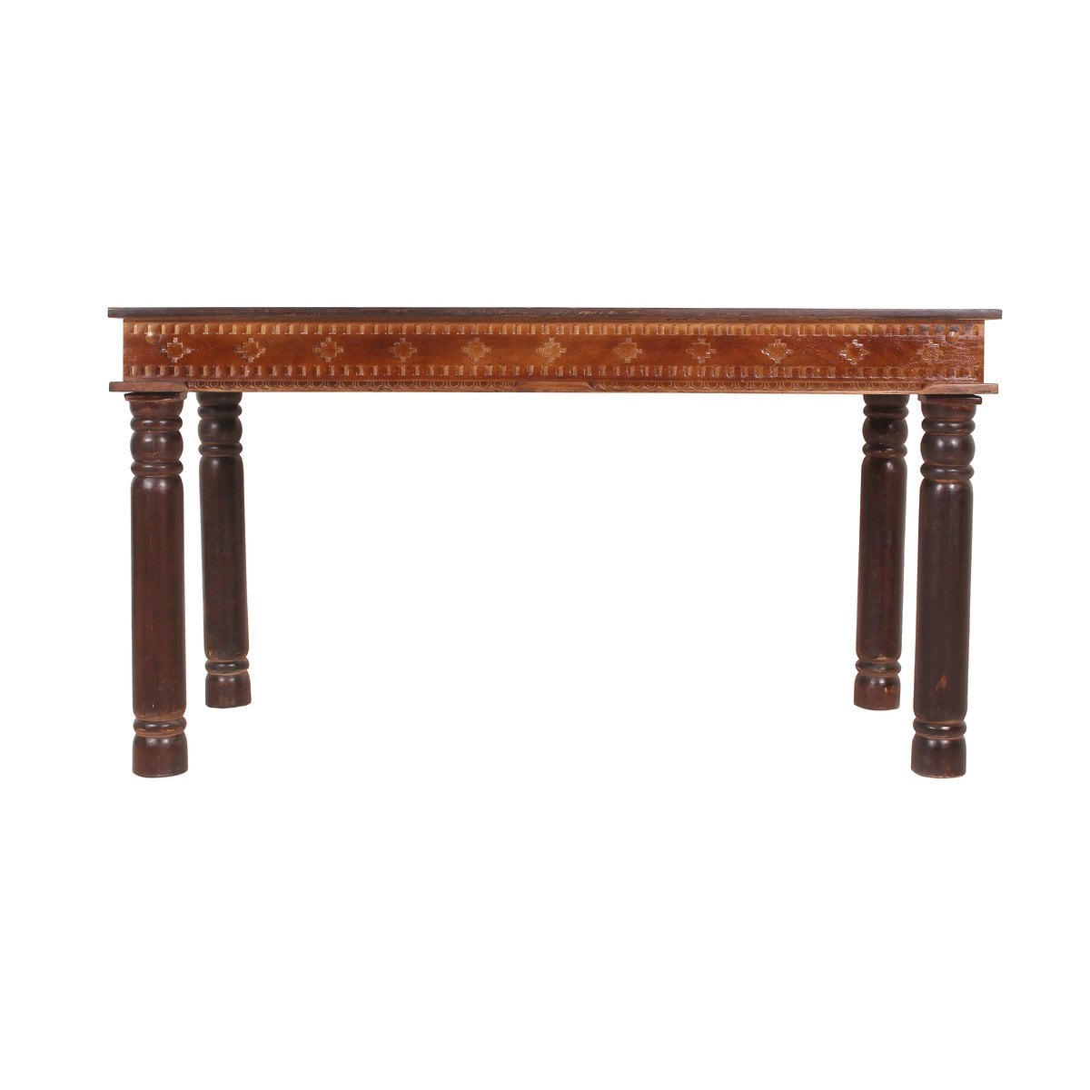 Esstisch Altholz Schnitzdetails, 140 × 70 cm | VIA X SELECTION