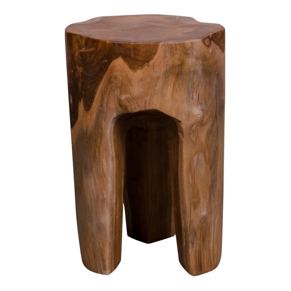 Hocker aus recyceltem Teakholz natur mit rustikaler Form | VIA X SELECTION