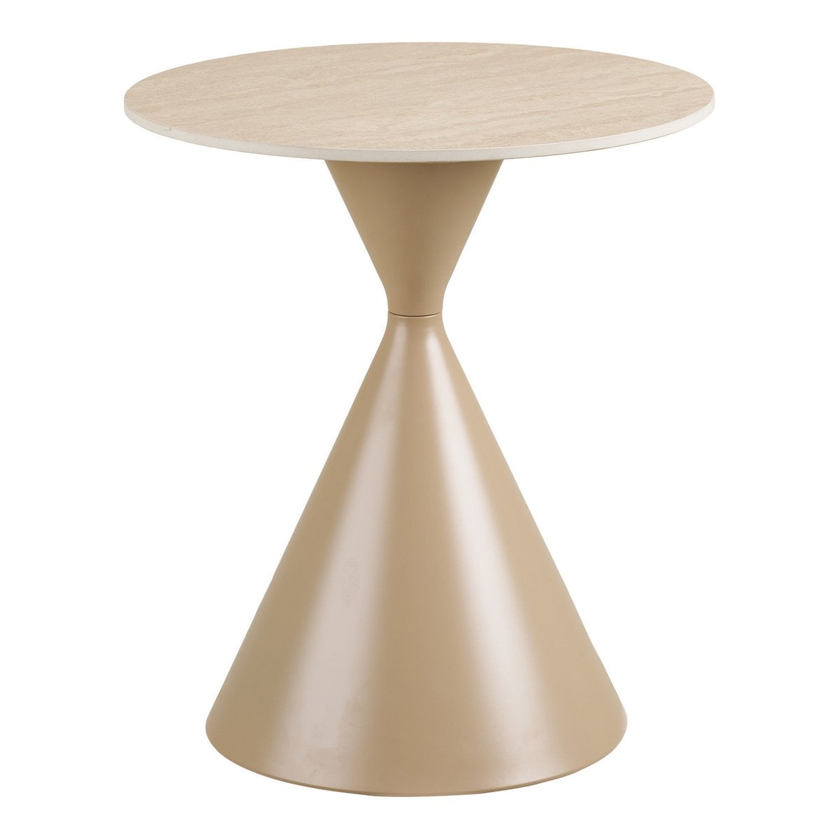 Beistelltisch aus Keramik in Travertinoptik, Ø, 50 × 56 cm | VIA X SELECTION