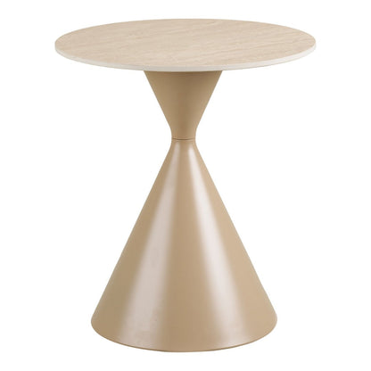 Beistelltisch aus Keramik in Travertinoptik, Ø, 50 × 56 cm | VIA X SELECTION