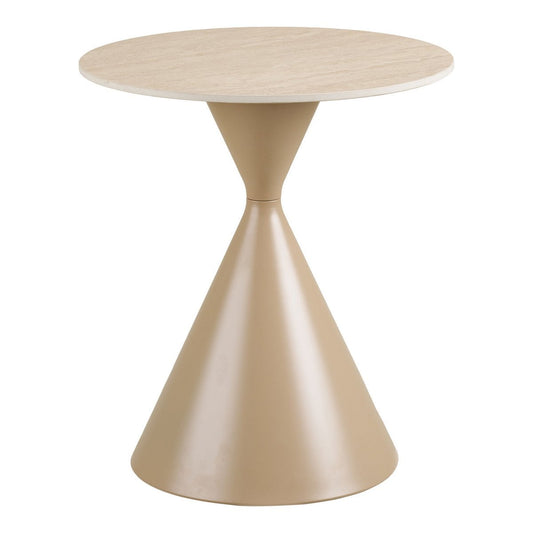 Beistelltisch aus Keramik in Travertinoptik, Ø, 50 × 56 cm | VIA X SELECTION