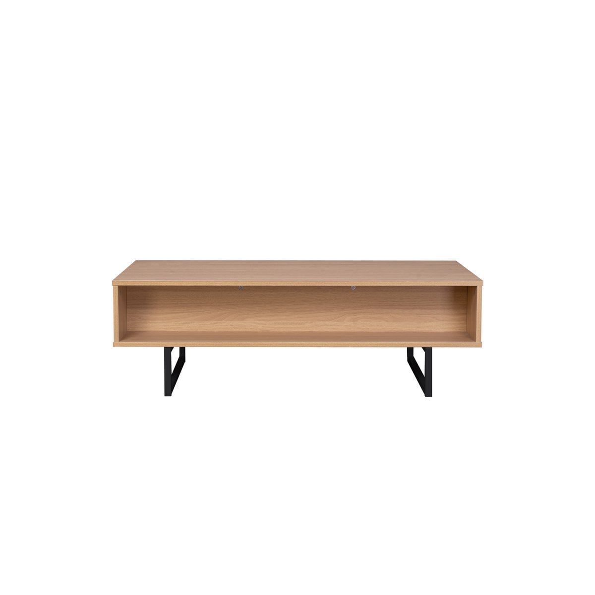 Couchtisch mit Metall und offenem Fach, 55 × 110 × 38 cm | VIA X SELECTION