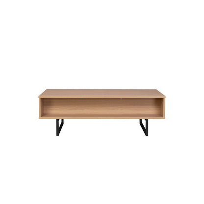 Couchtisch mit Metall und offenem Fach, 55 × 110 × 38 cm | VIA X SELECTION