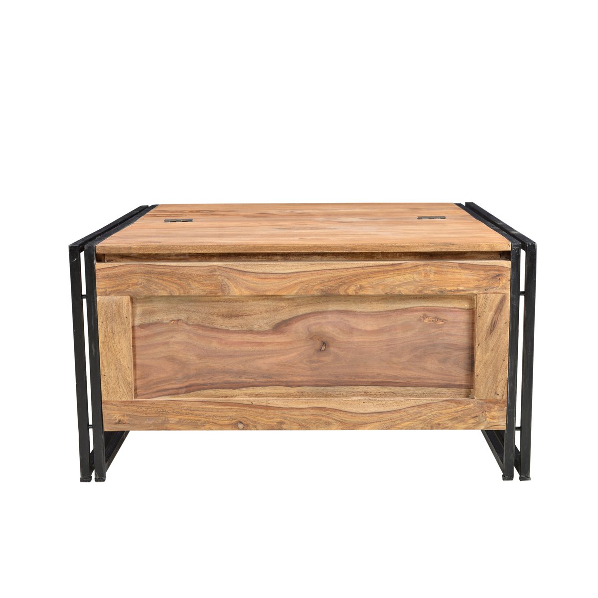 Couchtisch-Truhe aus Holz und Metall mit fünf Schubladen, 90 × 90 × 47 cm | VIA X SELECTION