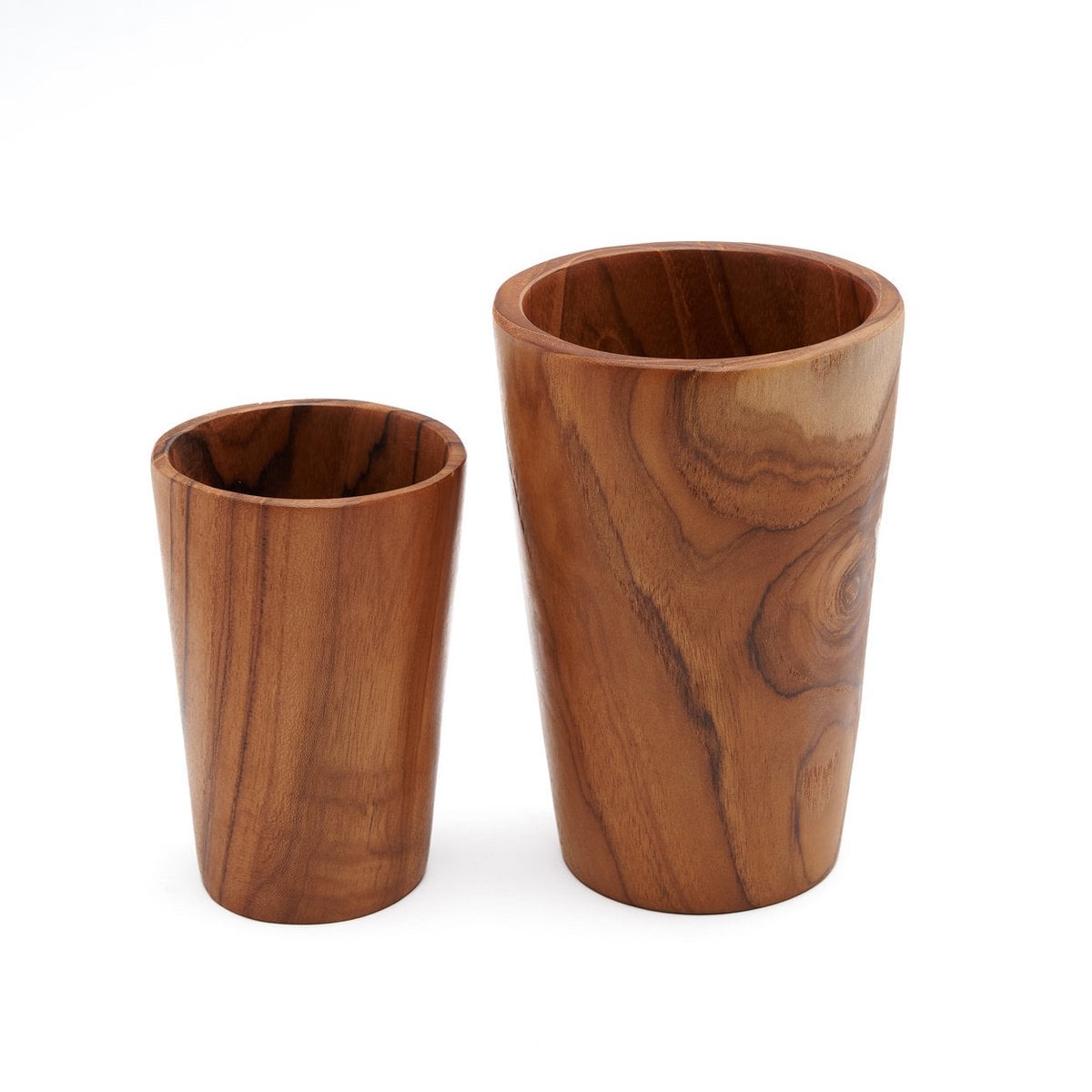 Niedriger Becher aus Teakholz 12 cm | VIA X SELECTION