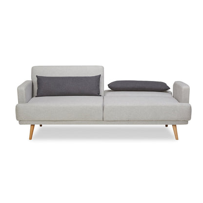 3-Sitzer-Sofa aus grauem Webstoff mit Liegefunktion | VIA X SELECTION
