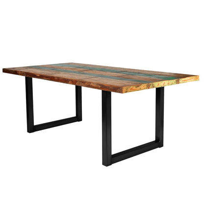 Esstisch Altholz mehrfarbig schwarzes Gestell, 160 × 85 cm | VIA X SELECTION
