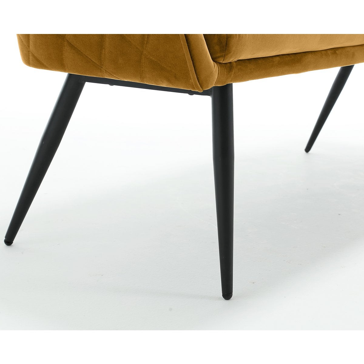 Sitzbank aus Samt senfgelb 160 cm mit Rautensteppung | VIA X SELECTION