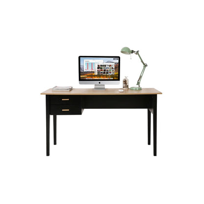Schreibtisch mit heller Platte und zwei Schubladen 140 cm | VIA X SELECTION