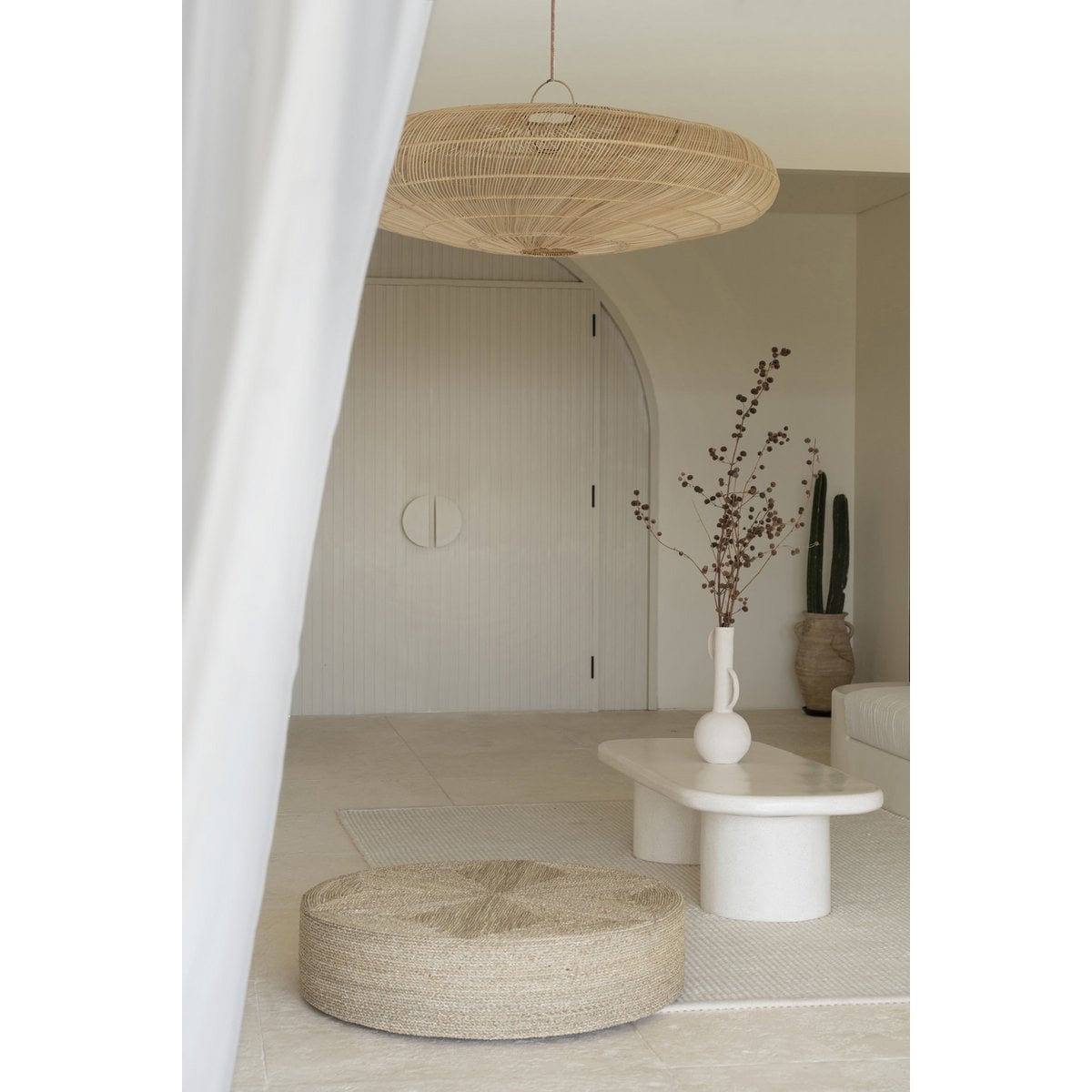 Großer Pouf aus Seegras mit Flechtmuster | VIA X SELECTION