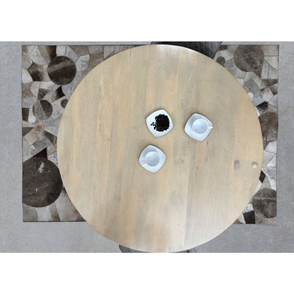 TOM TAILOR Home runder Esstisch Mangoholz gerippter Mittelfuß 120 cm | VIA X SELECTION