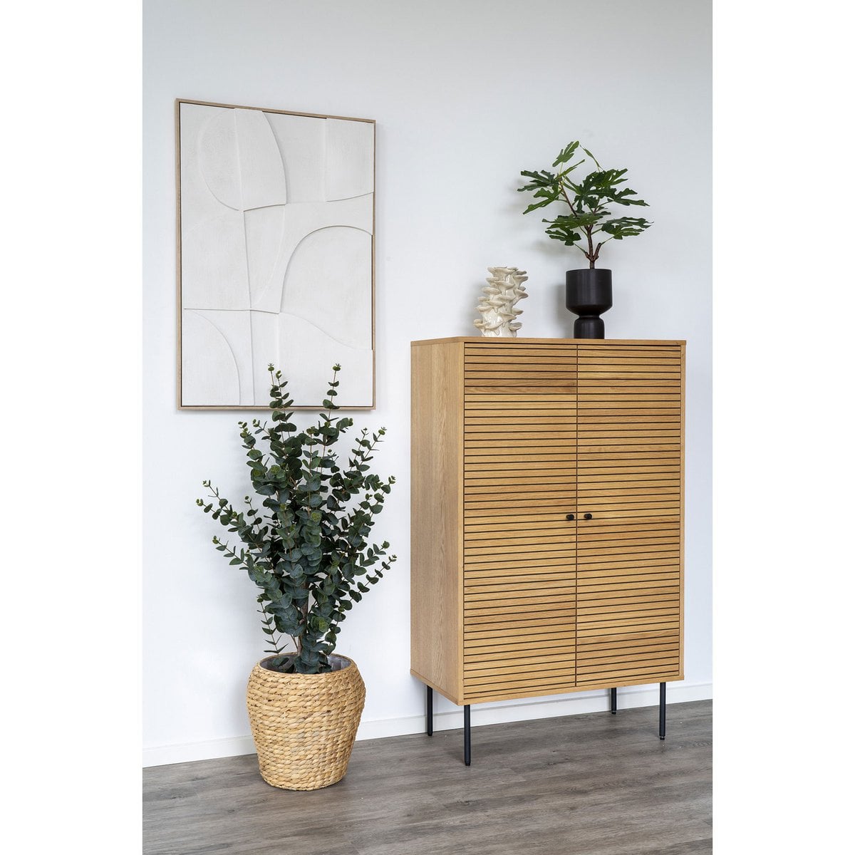 Weiße Wanddekoration mit Reliefstruktur, 60 × 90 cm | VIA X SELECTION