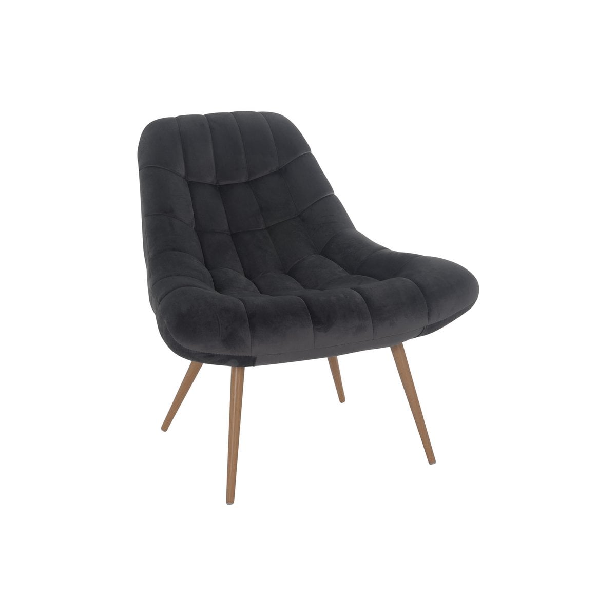 Loungesessel aus Samt grau mit XXL-Sitzfläche | VIA X SELECTION