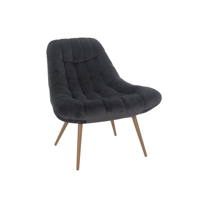 Loungesessel aus Samt grau mit XXL-Sitzfläche | VIA X SELECTION