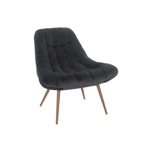 Loungesessel aus Samt grau mit XXL-Sitzfläche | VIA X SELECTION