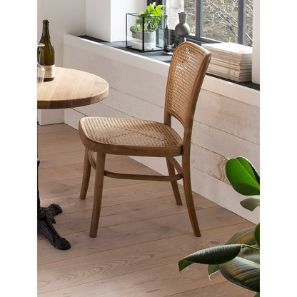 Esszimmerstuhl aus Teakholz mit Wiener Geflecht im Kaffeehaus-Stil | VIA X SELECTION