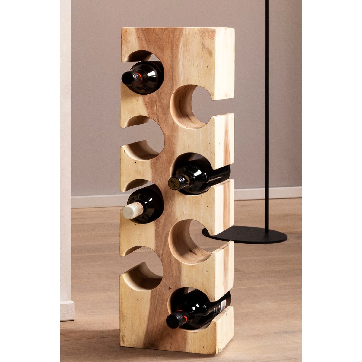 Weinregal aus Suarholz für 8 Flaschen, 21 × 18 × 70 cm | VIA X SELECTION
