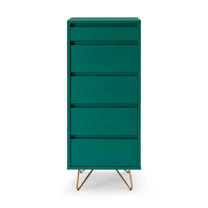 Hochkommode grün mit Spiegelklappe, 40 × 45 × 110 cm | VIA X SELECTION