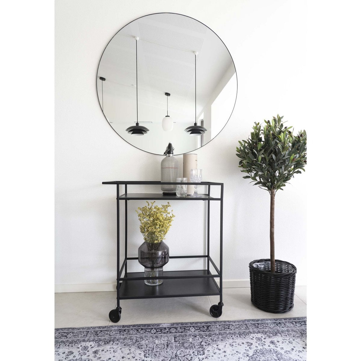 Barwagen in Schwarz, 68 × 40 × 79 cm | VIA X SELECTION